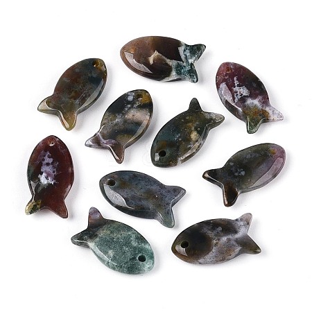 Natural Indian Agate Pendants X-G-N342-106E-1