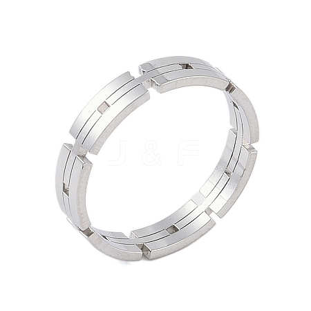 304 Stainless Steel Chain Shape Finger Ring for Women Men RJEW-C084-01B-P-1