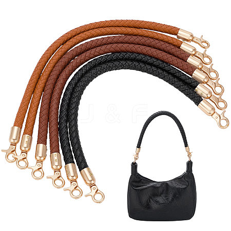 6Pcs 3 Colors Braided Round Imitation Leather Bag Handles DIY-PH00034-87-1