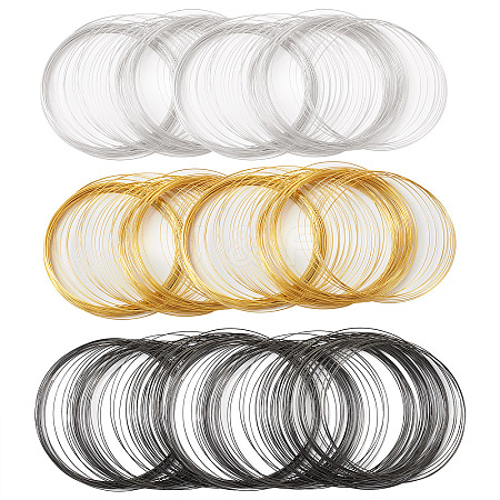 300 Circles 3 Colors Carbon Steel Memory Wire TWIR-FW0001-02-1