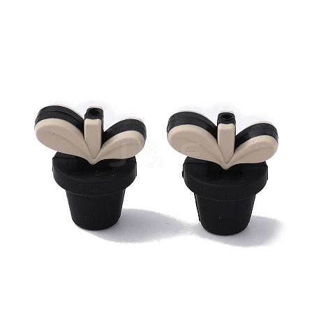 Leaf Pot Food Grade Eco-Friendly Silicone Beads SIL-WH0014-18D-1