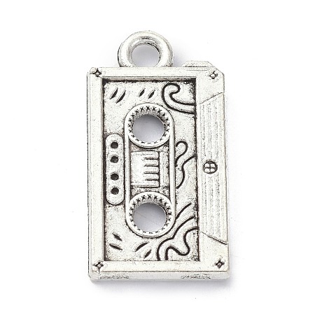 Tibetan Style Alloy Cassette Tape Pendants X-PALLOY-D203-01AS-1