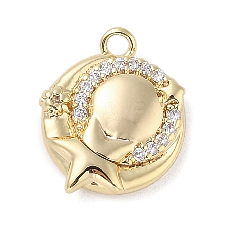 Brass with Cubic Zirconia Charms KK-Q817-03G-1