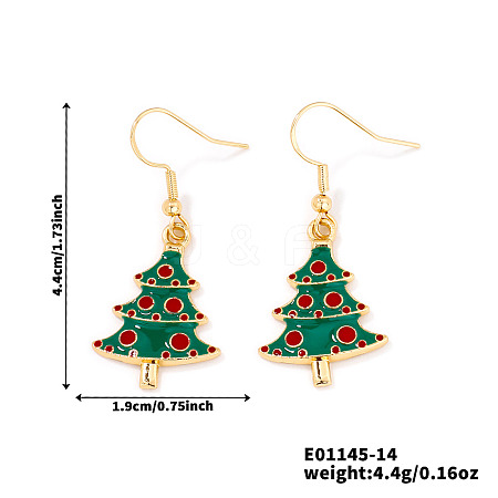 Christmas Theme Brass Dangle Earrings IP2522-14-1