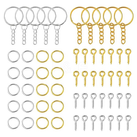 20Pcs 2 Colors Iron Split Key Rings PALLOY-CJ0002-65-1