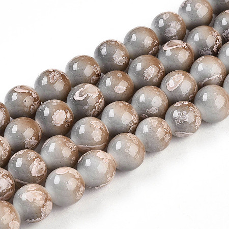 Baking Paint Glass Beads Strands DGLA-N008-10mm-08-1