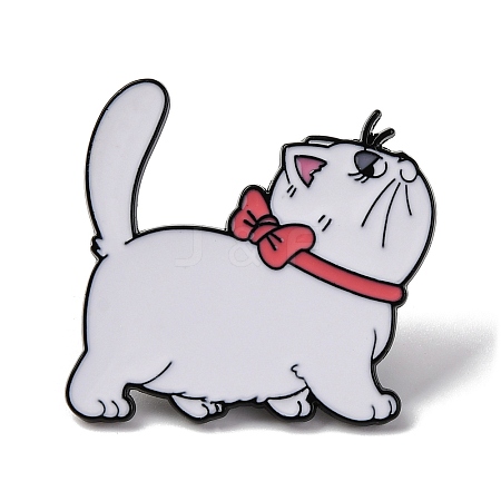 Cute Fat Cat Alloy Enamel Pins JEWB-C036-02EB-03-1