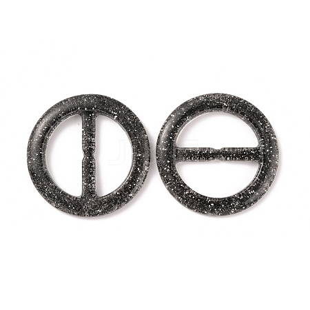 Flat Round Resin Buckle Clasps CRES-WH0013-15D-1