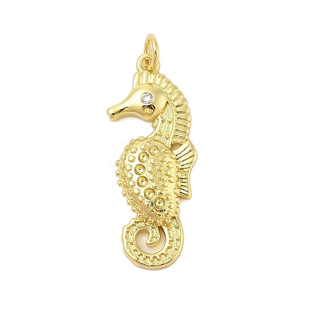 Rack Plating Brass Micro Pave Cubic Zirconia Pendants KK-Z074-63G-1