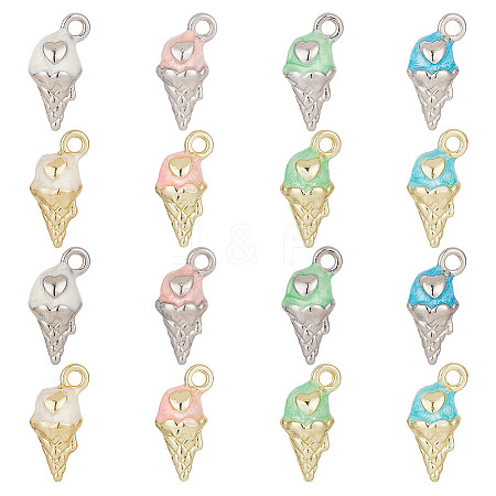 24Pcs 8 Styles Zinc Alloy Enamel Pendants FIND-AR0006-09-1