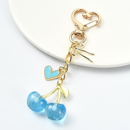 Alloy Enamel with Resin Pendant Decorations HJEW-YW00447-03-1