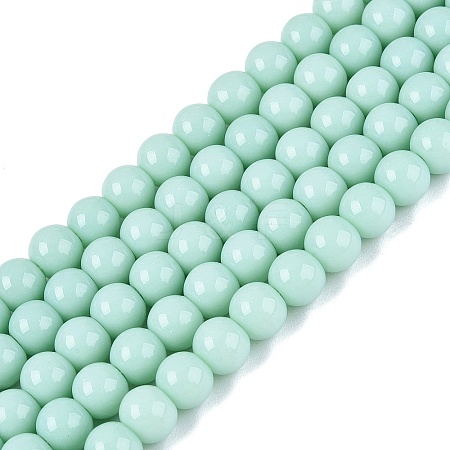 Opaque Solid Color Glass Beads Strands X-GLAA-T032-P6mm-21-1