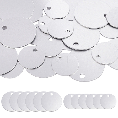 30Pcs 2 Style Blank Round Aluminum Engraved Pet Dog ID Tag FIND-GA0001-83-1