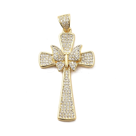 Brass Micro Pave Cubic Zirconia Pendants KK-A266-06B-G-1
