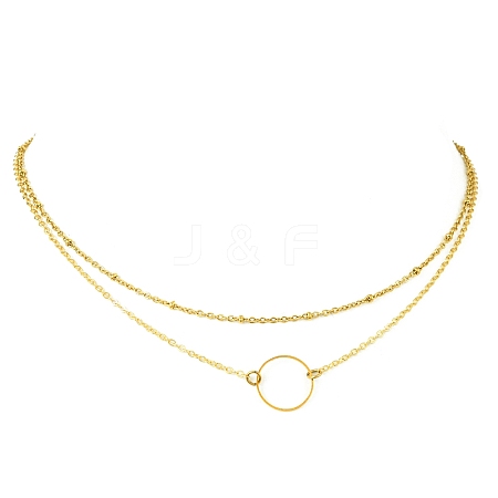 Brass Layered Necklace for Women NJEW-JN04912-1