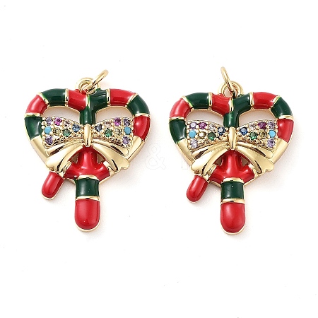 Christmas Theme Rack Plating Brass Pendants KK-M280-11F-G-1
