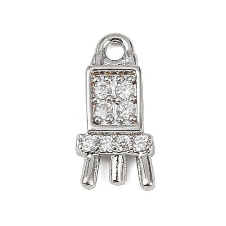 Brass Micro Pave Clear Cubic Zirconia Pendants KK-L238-15P-1