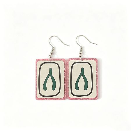 Acrylic Glitter Powder Dangle Earrings for Women WGA022A-05-1