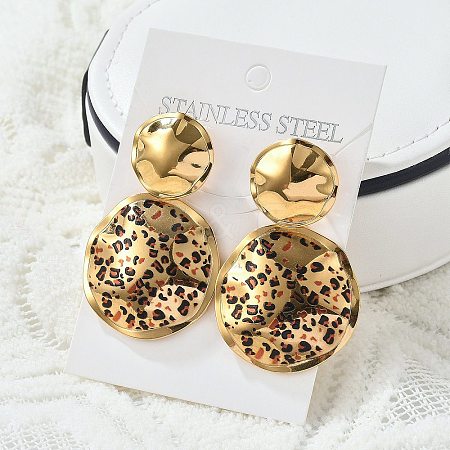 304 Stainless Steel Enamel Stud Earrings EJEW-Z084-15G-04-1