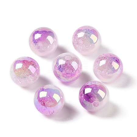 UV Plating Opaque Crackle Two-tone Acrylic Beads X1-MACR-C032-01D-1