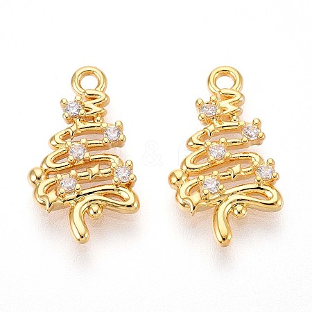 Brass Micro Pave Cubic Zirconia Pendants KK-N263-88G-1