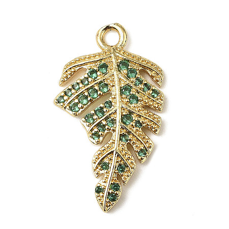Brass Micro Pave Cubic Zirconia Pendants KK-G534-01B-G-1