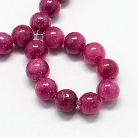 Natural Dyed Yellow Jade Gemstone Bead Strands X-G-R271-10mm-YXS12-1