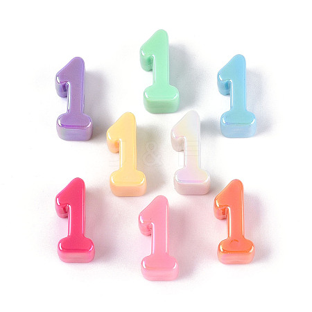 UV Plating Opaque Acrylic European Beads PACR-T017-10A-1