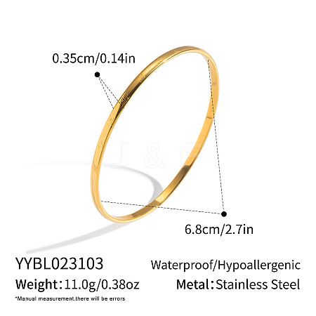 3.5MM 304 Stainless Steel Vintage Textured Round Bangles for Women GG7668-5-1