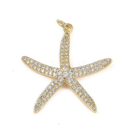 Brass Micro Pave Cubic Zirconia Pendants X-KK-R230-02G-1
