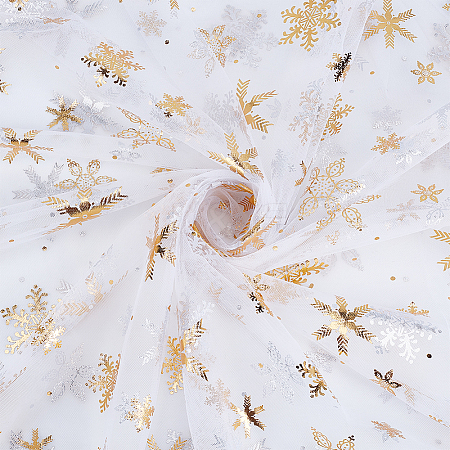 Snowflake Pattern Nylon Fabric DIY-WH0591-175B-1