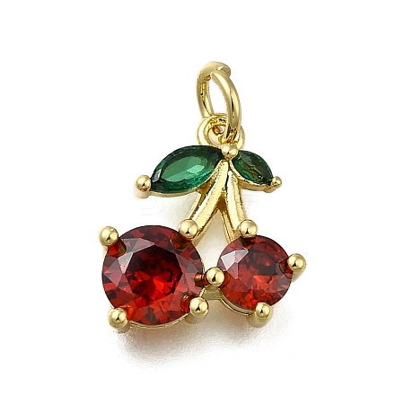 Brass Micro Pave Clear Cubic Zirconia Pendants ZIRC-I070-080G-1