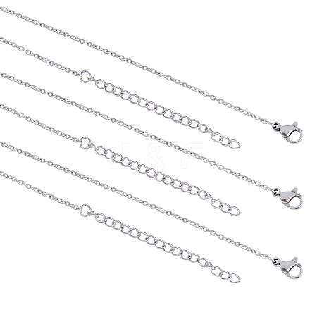 Unicraftale 304 Stainless Steel Cable Chain Necklace STAS-UN0018-07P-1