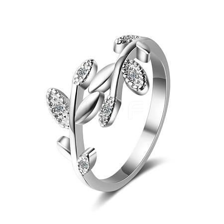 Brass Rhinestones Finger Rings for Women WH-WG8BECB-01-1