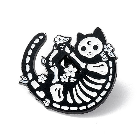 Skeleton Cat Enamel Pin ENAM-K053-49-1