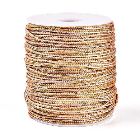 100M Segment Dyed Round Nylon & PET & Polyester Metallic Braided Cord OCOR-N009-01C-1