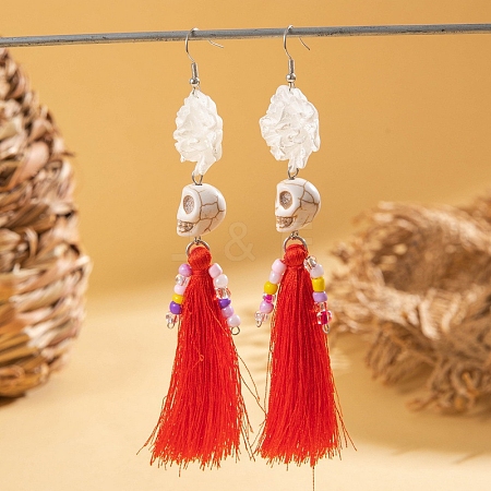 Halloween Alloy Tassel Dangle Earrings PW-WGEFF19-04-1