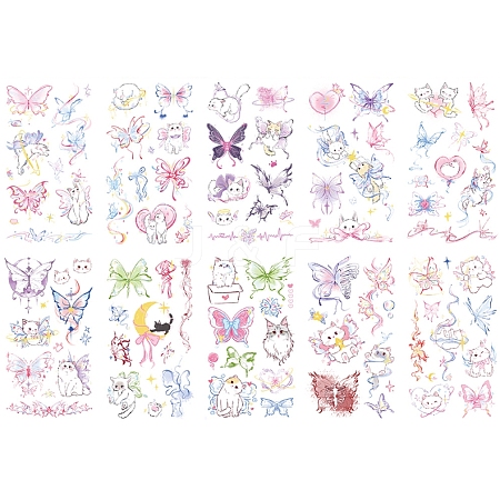 10 Sheets Water Proof Removable Temporary Tattoos Stickers STIC-Z003-01-1