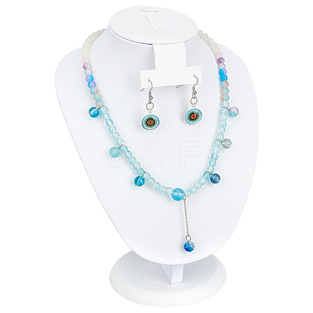 1Pc Bust Shaped PU Leather Necklace Display Stands NDIS-PH0001-16-1