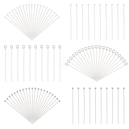   600Pcs 3 Styles 304 Stainless Steel Head Pins and Eye Pins Sets STAS-PH0004-89-1