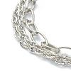 Tarnish Resistant 304 Stainless Steel Cable Chain Multi-strand Bracelets STAS-A051-05P-3