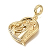 Brass Micro Pave Clear Cubic Zirconia European Dangle Charms KK-C263-05G-2