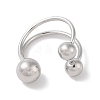 Non-Tarnish 304 Stainless Steel Round Cuff Rings for Women RJEW-G315-05P-2