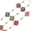 Brass & Handmade Lampwork & Steel Beaded Chain LA-CBA3B44-12G-1