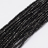 Natural Black Spinel Beads Strands G-E351-01A-1