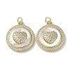 Brass Micro Pave Cubic Zirconia Pendants KK-G485-34K-G-1