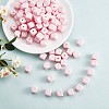 20Pcs Pink Cube Letter Silicone Beads 12x12x12mm Square Dice Alphabet Beads with 2mm Hole Spacer Loose Letter Beads for Bracelet Necklace Jewelry Making JX435T-1