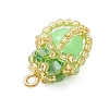 Luminous Handmade Glass Seed Beaded Teardrop Pendants PALLOY-MZ00962-5