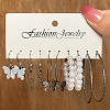 5 Pairs Alloy Hoop Earring Sets WG6DB3C-46-1