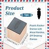 Olycraft 1Pc Plastic Rubber Stamps with Wood Handles WOOD-OC0003-64A-2